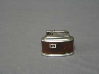 A 1950's leather and chromium plated cigarette lighter for Blue Funnel Lines
