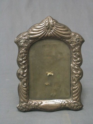 An Edwardian embossed silver easel photograph frame 8"