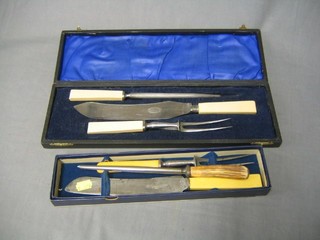 2 19th Century carving sets
