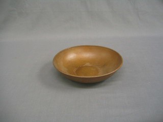 A  circular hand beaten copper bowl marked LRI Borrowdale 10"