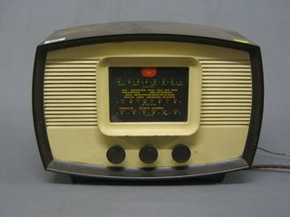 A Murphy 192 radio contained in a black and white plastic case
