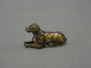 A tin plate model of a dog marked Nero 4 1/2"