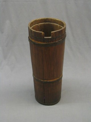 A waisted coopered barrel, 23"