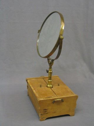 A Victorian bleached mahogany and brass shaving stand