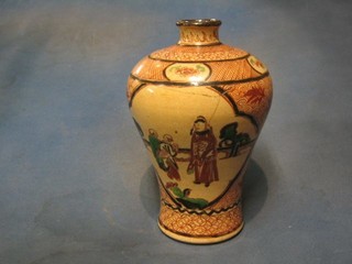 A reproduction Oriental bottle shaped vase, 11"