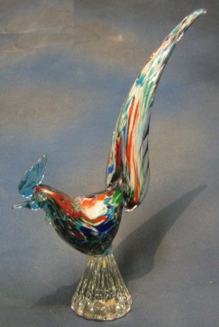 A Murano glass figure of a pheasant 17"