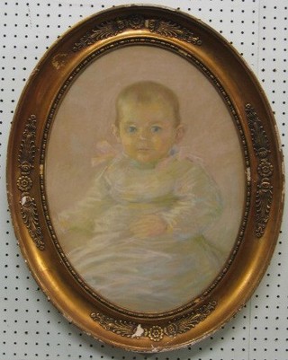 A 19th/20th Century watercolour portrait "Baby" 18" oval