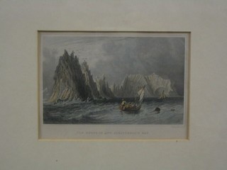 A 19th Century coloured print "The Needles and Scrathells Bay"  4" x 6"