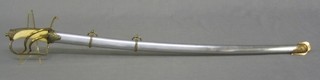 A reproduction 19th Century sabre with 33" blade complete with scabbard