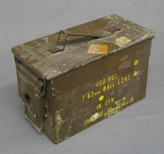 A metal ammunition box