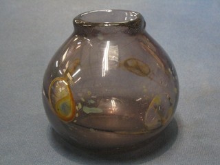 A 1960's Art Glass vase by Pauline Solven, the base engraved Pauline Solven KAC and dated '67 5"