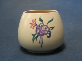 A circular Poole Pottery vase with floral decoration, base with rubber stamp mark and impressed 288, 3 