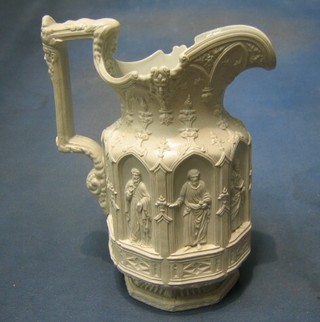 A Charles Meich pottery jug decorated 8 saints/priests