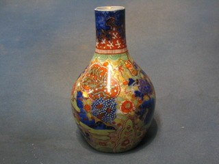 An Oriental porcelain bottle shaped vase, base with seal mark 9"