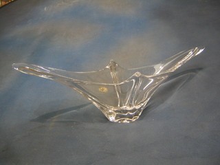 A Daum boat shaped Art Glass bowl 23" (slight chip to base)