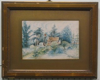 G Maynard, watercolour "Cottage Near Guildford" 6" x 8"