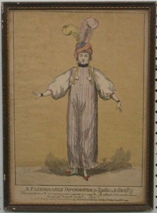 An 18th/19th Century Lampoon coloured print "Fashionable Information For Ladies in the Country" 12" x 9"