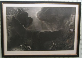 After John Martin, a monochrome print "The Great Day of His Wrath" engraved by Charles Mottram, 24" x 36"