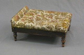 A Victorian mahogany framed adjustable footstool 22"