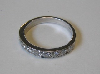 A lady's 18ct white gold half eternity ring set 10 diamonds (approx 0.85ct)
