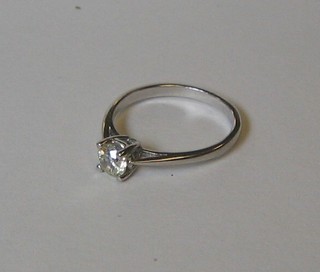 A lady's  18ct white gold solitaire diamond engagement ring (approx 0.55ct)