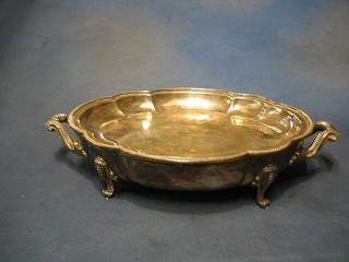 An oval silver plated twin handled dish warmer by Elkingtons 15"