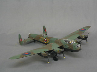 A model aircraft of a Lancaster Bomber