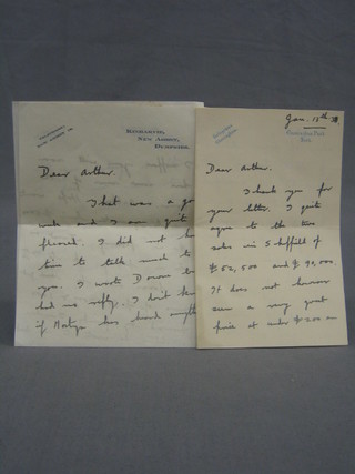 3 letters from Bernard late Duke of Norfolk regarding sales of various properties, letterheads - Everingham Park York, Kinharvie New Abbey Dunfries