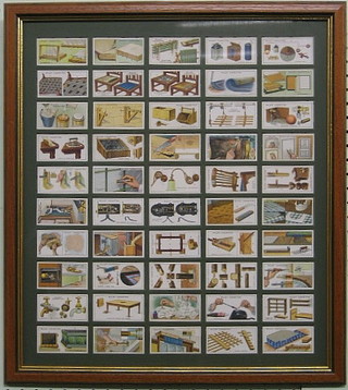 A set of 50 Wills cigarette cards "Household Hints" framed