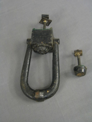 A large Victorian iron door knocker