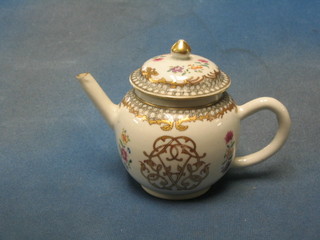 An 18th Century Canton famille rose export teapot with monogrammed panel, 5"