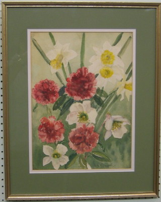 M MacDaugall, impressionist study "Flowers" 15" x 11"
