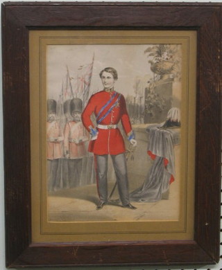 A 19th Century coloured print "Royal Soldier in Dress Uniform" 10" x 7"