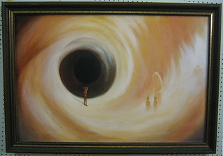 Ken Carter, oil painting on canvas "Child of the Dark Vortex" 20" x 30"