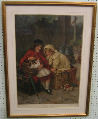 A 1913 Pear's Print "Pets or Pears of Pets and Pets of Pears" 27" x 17"