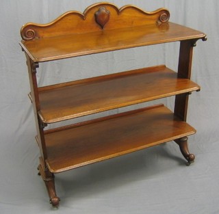A Victorian carved mahogany 3 tier buffet 47"