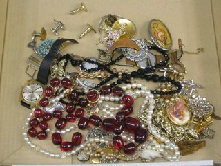 A Sterling silver bangle and a collection of miscellaneous  costume jewellery