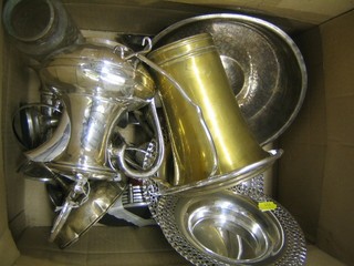 A collection of silver plate items