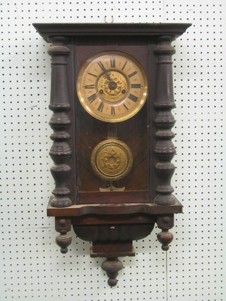 A Vienna style "striking regulator" with 7" dial, grid iron pendulum