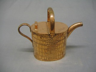 A Victorian planished copper hotwater carrier
