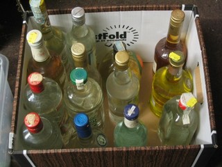 14 various bottles of alcohol