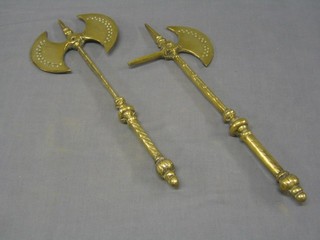 A reproduction brass Holbrook and Staff 17", together with a brass double headed axe