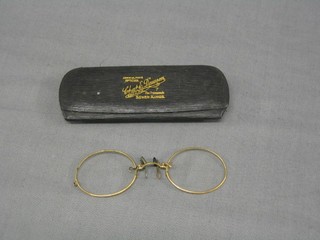 3 pairs of old "gold" cased spectacles (2 cased)