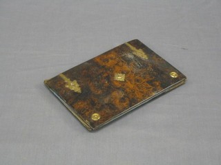 A Victorian simulated walnut and gilt metal mounted book cover 10" x 6"