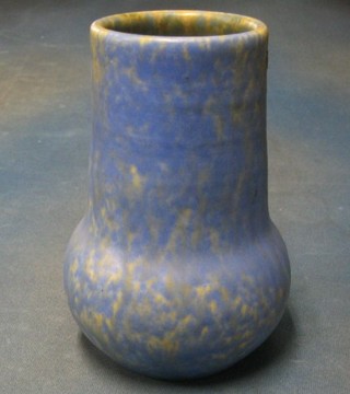 A Ruskin blue glazed pottery vase, the base impressed Whorson Ruskin England 1930 9"