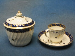 A Dr Wall period 4 piece Worcester tea service with circular sucrier (f and r), tea cup and saucer, tea bowl and cream jug