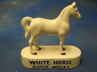 A White Horse Whisky pottery bar ornament in the form of a standing horse 9"