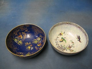 A 1930's Wilton ware lustre bowl and a 1930's Wilton ware blue lustre bowl with floral decoration