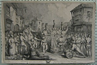 A Victorian etching published by W Lower of Lewes "The Burning of  Richard Woodman and the 9  other Protestant Martyrs Before The Star Inn Lewes Sussex on the 22 June 1557", published in 1853 14" x 21" (unframed)
