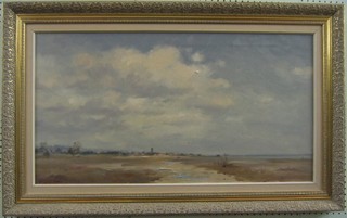 Marcus Ford, an oil painting on canvas, "Early Morning on the Norfolk Coast" 18" x 33"